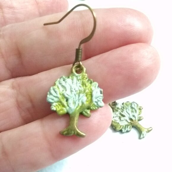 Tree of Life! Patina Painted Bronze Necklace & Earrings Set | Mossy Oak Colors - Picture 10 of 11